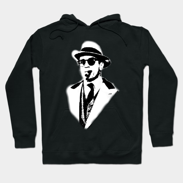 Robert De Niro smoking Al Capone mafia gangster movie Untouchables painting black and white Hoodie by xsdni999